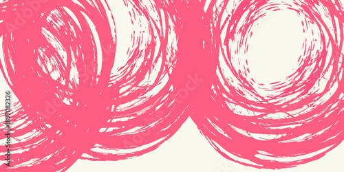 Abstract pink swirls and loops creating a dynamic modern composition