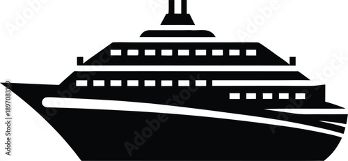 Cruise ship silhouette vector
