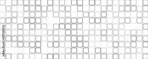 Geometric white grid pattern on dark background.