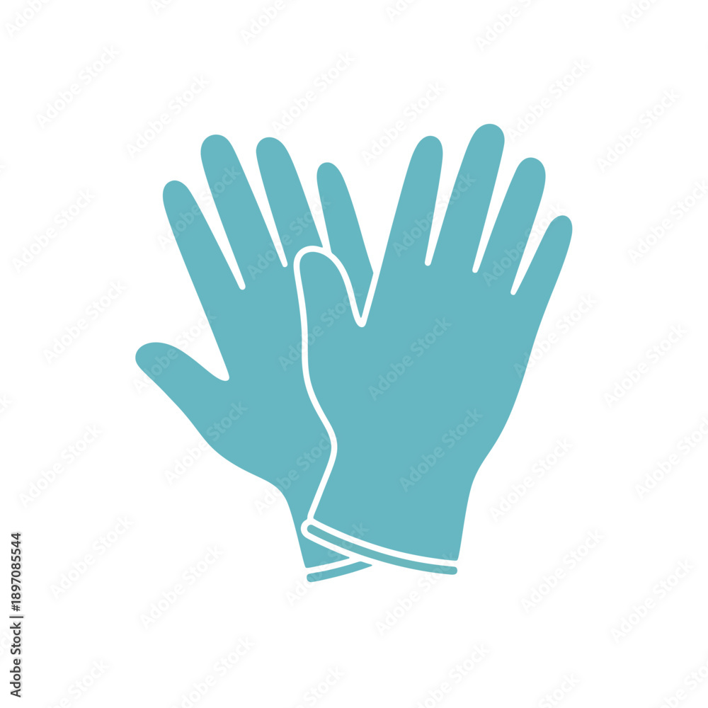 Obraz premium Blue nitrile medical gloves for laboratory safety and healthcare protection
