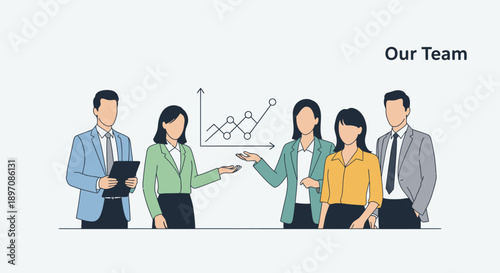 Business Team Discussing Financial Growth Chart.