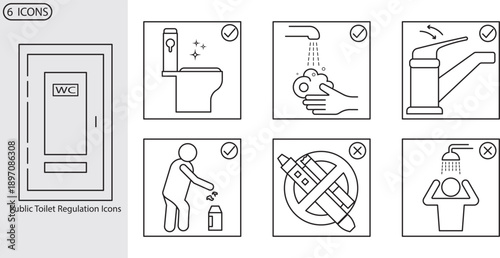 public toilet etiquette icons