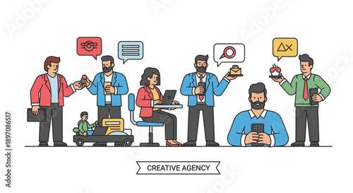 Creative Agency Team Working Together.