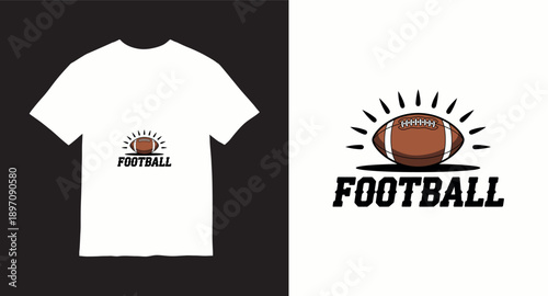 American football vector graphic, shining football logo with text design