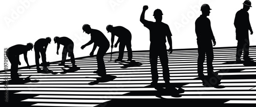 Professional minimalist workspace with silver laptop, white desk, green plant, notebook, coffee cup, modern home office, bright sunlight, productivity, career.