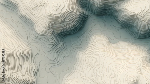 Abstract Topographic Map Line Pattern Background with Copy Space