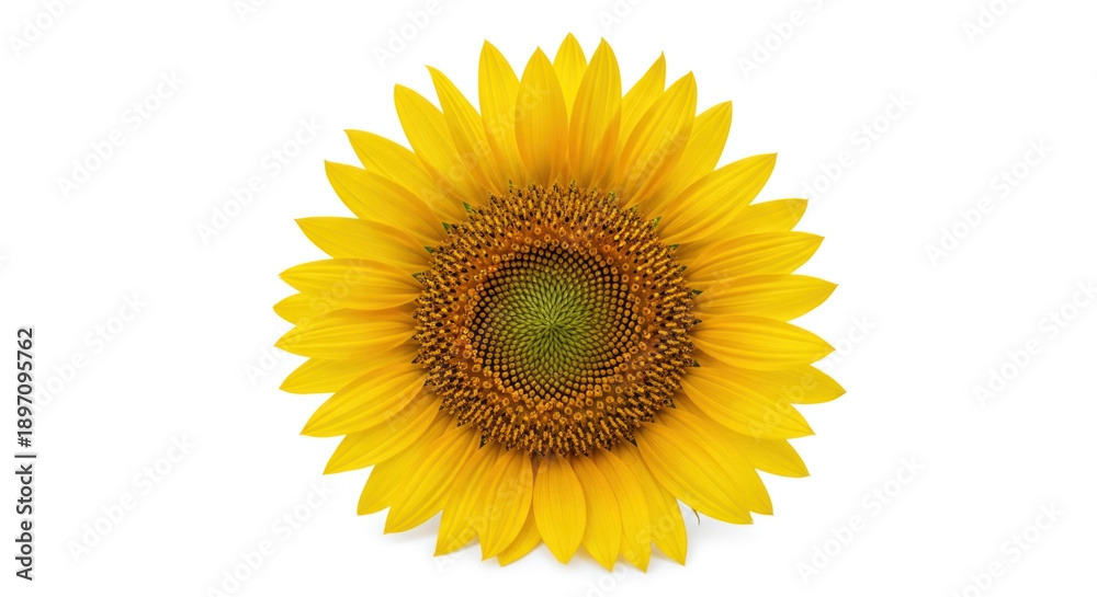Fototapeta premium Bright Yellow Sunflower Isolated on White Background