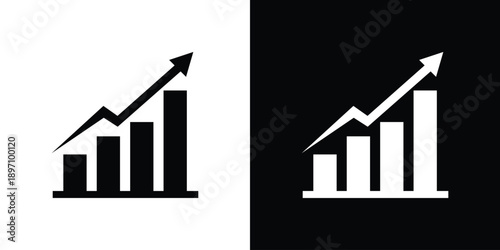 investment simple chart and arrow shapes logo design graphic vector illustration.