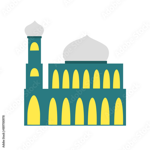 vector illustration of a green mosque