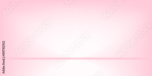 Pink studio room design concept. Light rose platform display background. Wall and floor surface backdrop for presentation, mockup template, product showcase. Soft smooth gradient wallpaper. Vector