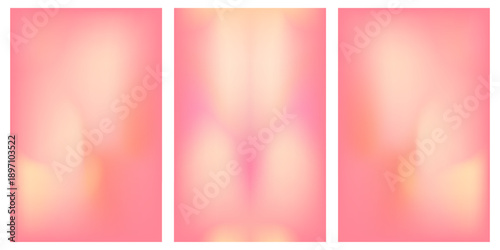Set of peach and pink soft gradient. Simple liquid gradient vector background