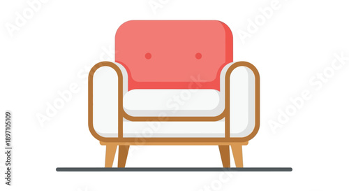 Flat design illustration of a comfortable armchair perfect for living room decoration