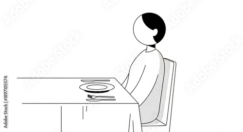 Person sitting at a table with a plate.