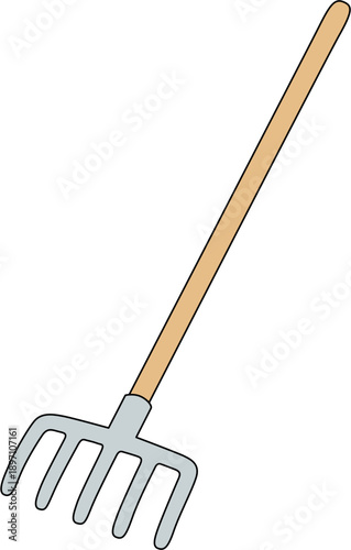 Long-Handled Garden Rake for Leaf Cleaning and Soil Preparation