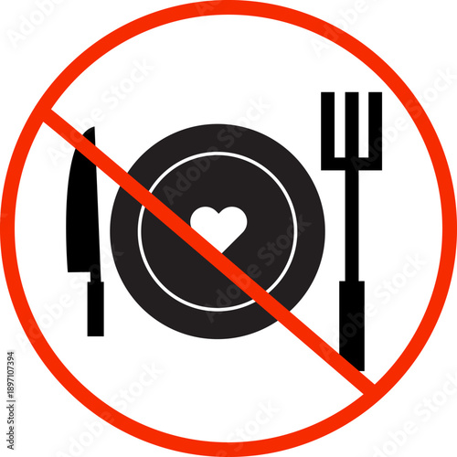 No eating or drinking symbol icon