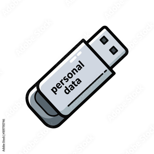 USB Flash Drive with Personal Data Label.