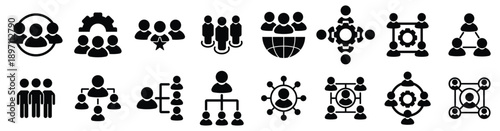 Office Management and Team Structure Vector Icons