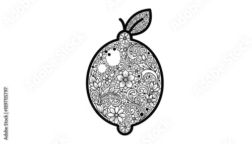 Vector illustration of a patterned lemon