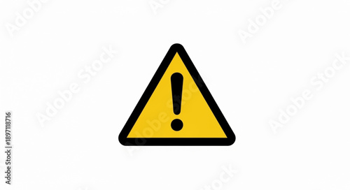 Yellow warning triangle with black exclamation mark symbol.