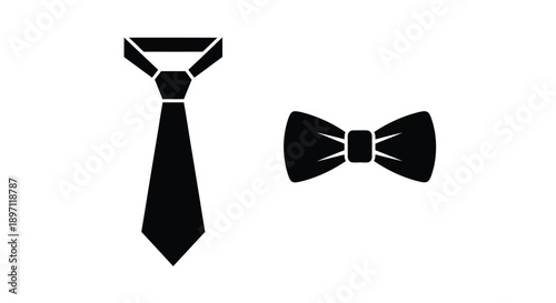 Black tie and bow tie graphic a formal attire silhouette