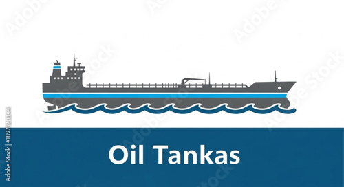 Oil Tanker Ship Sailing on the Ocean.