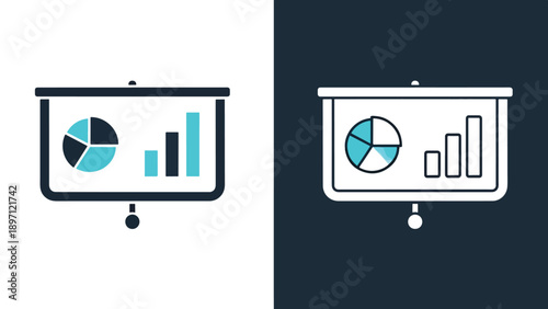 Data visualization icons - Blue icon set - Solid icons vector collection - Vector icon set - Line and glyph solid icon set - Clipart - Flat Design Icon