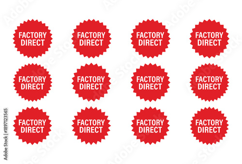 Factory direct offer vector label design element for promotion sale discount in red color