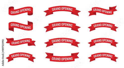 Grand opening ribbon banner vector design for event ceremony celebration party