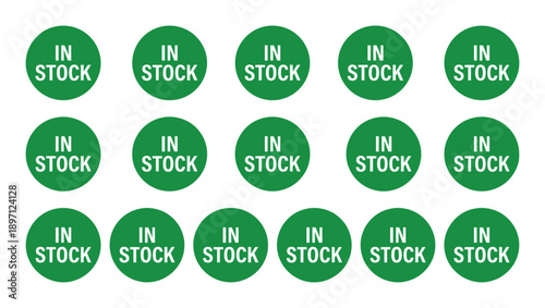 In stock sale badge circle sticker label for online store web shop promotion available