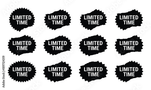 Limited time special offer sticker starburst label sunburst badge price tag vector graphic
