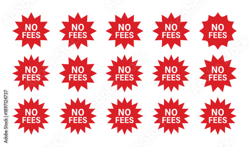 No fees sticker badge label tag vector graphic design element banking finance business