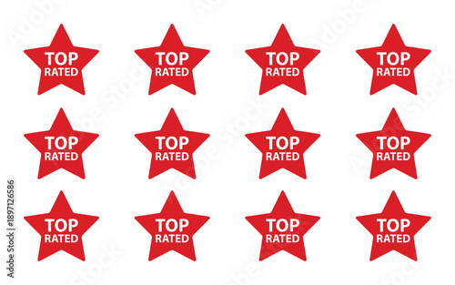 Top rated sign template with star guarantee best choice icons quality approval and service symbol