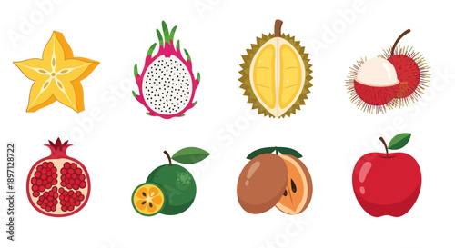 Assortment of exotic tropical fruits