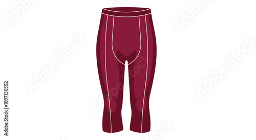 Illustration of maroon long johns isolated on a white background, showcasing detailed stitching and sleek design