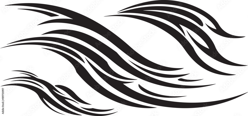 Fototapeta premium Abstract Black Tribal Tattoo Design on White Background Illustration