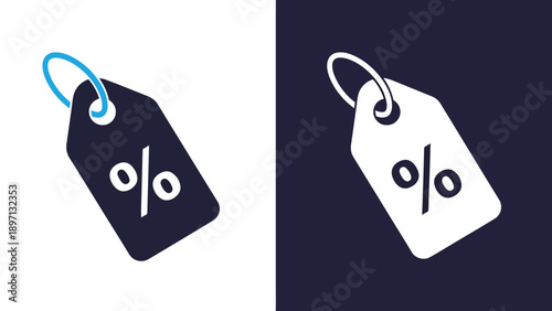 Discount tag icons - Line and glyph solid icon and logo template - Vector icon symbol for website - Icon vector - Blue icon vector. Clipart. Icon