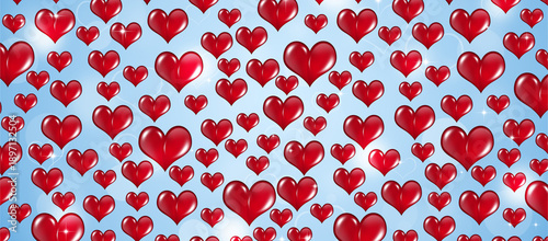Red Big Hearts Banner