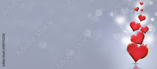 Lovers Hearts of Saint Valentines Holiday