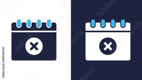 Cancelled event icons - Line and glyph solid icon and logo template - Vector icon symbol for website - Icon vector - Blue icon vector. Clipart. Icon