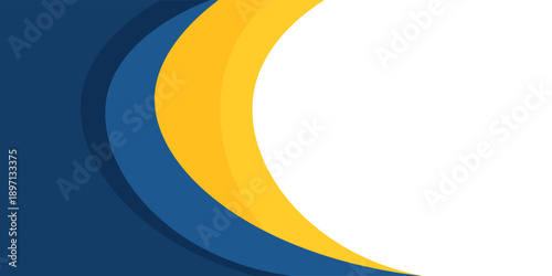 blue and yellow wavy shape background. suitable for business poster design, corporate banner, presentation, flyer, social media post. vector illustration