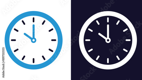 Clock icons - Line and glyph solid icon and logo template - Vector icon symbol for website - Icon vector - Blue icon vector. Clipart. Icon