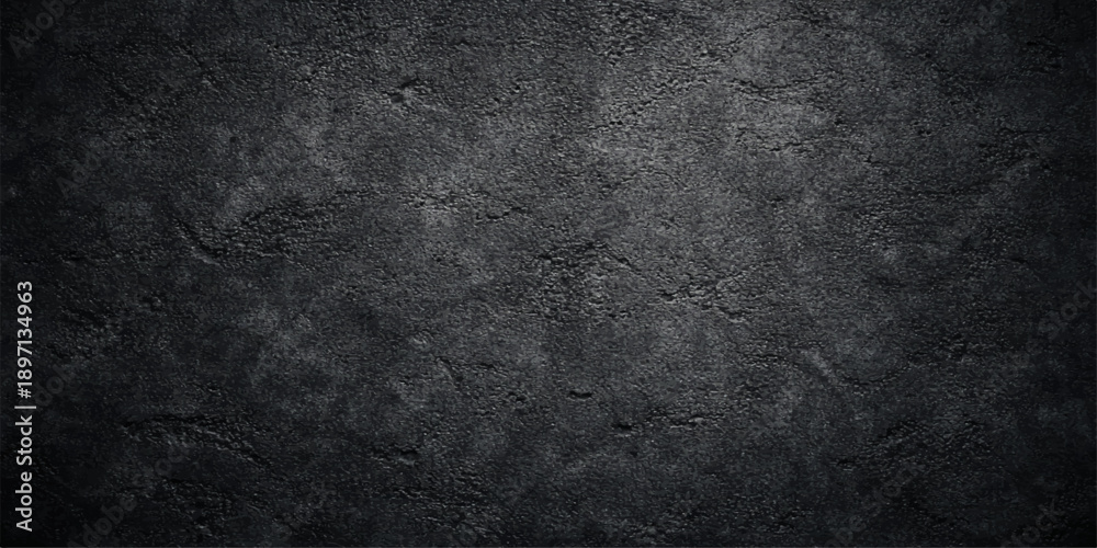 Fototapeta premium A dark grunge background featuring a weathered gray concrete wall with a rough aged texture and vintage black paint patterns on a dirty stone surface