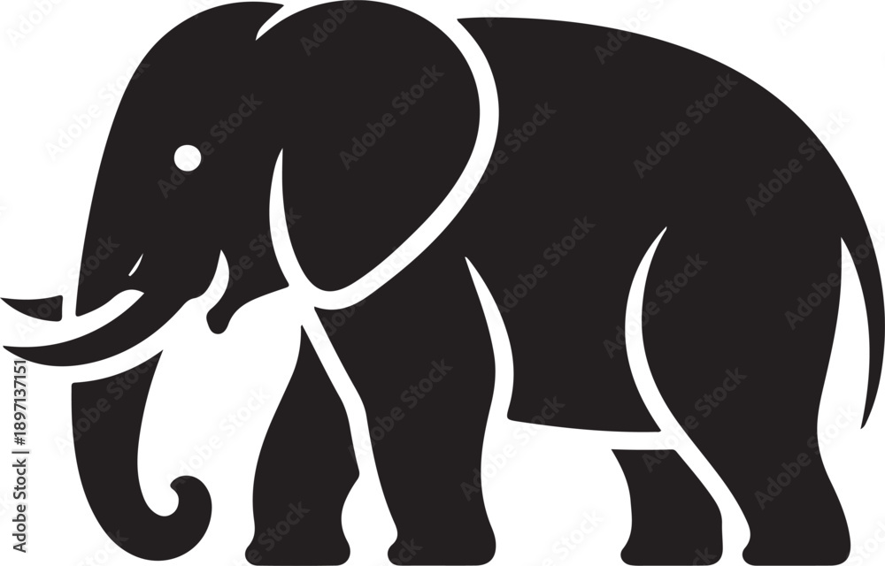 Fototapeta premium minimal elephant silhouette pack vector icons for branding and learning