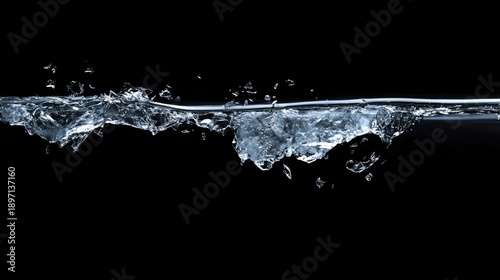 Dynamic Splash of Water Against a Dark Background Showcasing the Beauty and Fluidity of Water Droplets in Motion for Creative Projects