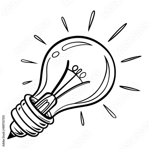Business Idea Light Bulb Line Art