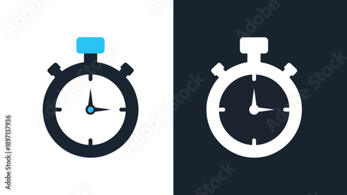 Stopwatch icon set - Line and glyph solid icon and logo template - Vector icon symbol for website - Icon vector - Blue icon vector. Clipart. Icon
