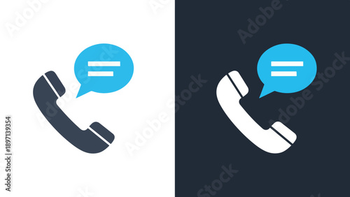 Telephone icon set - Line and glyph solid icon and logo template - Vector icon symbol for website - Icon vector - Blue icon vector. Clipart. Icon