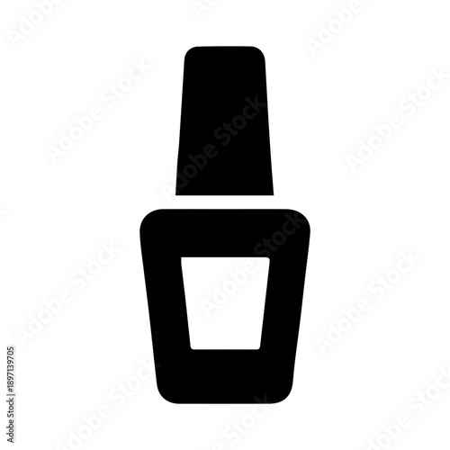 Minimalist Nail Polish Silhouette Vector Icon for Beauty Salon Branding, Manicure Services, and Cosmetic Product Design isolated on white - High Quality Vectorial Stock Image