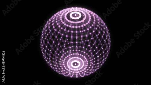 Futuristic sphere of particles and lines. Network connection big data. Abstract technology background. 3d rendering.