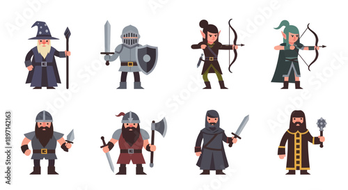 Medieval Fantasy Toy Figures with Weapons.